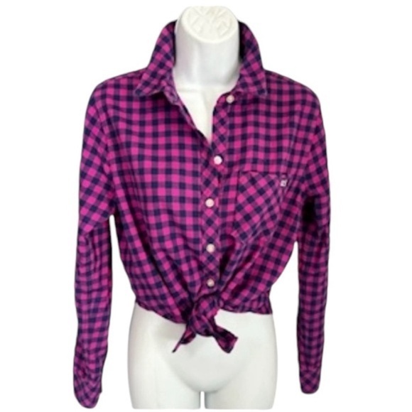VINEYARD VINES with Cashmere Pink Blue Gingham Plaid Button-Up Shirt Women's S - Picture 7 of 16
